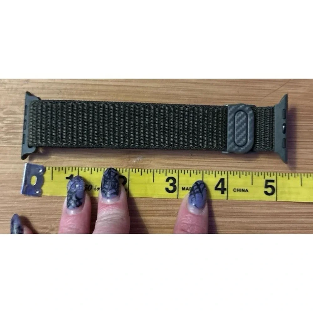 NEW Black Sport Nylon Loop Adjustable Band for Apple Watch 42mm/44mm/45mm